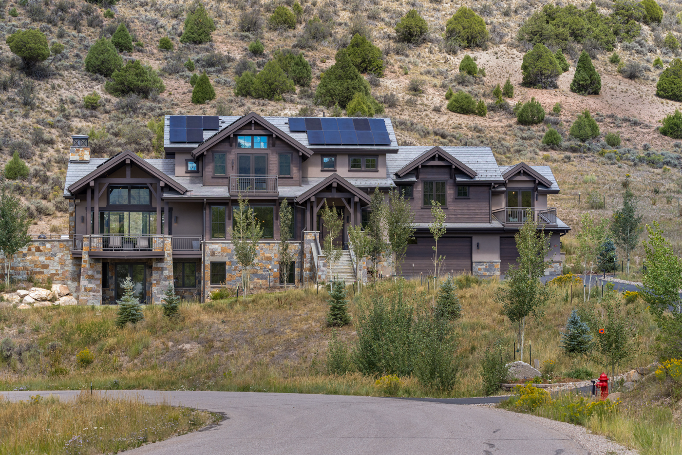Rear elevation nestled into the hillside above Little Andorra Road